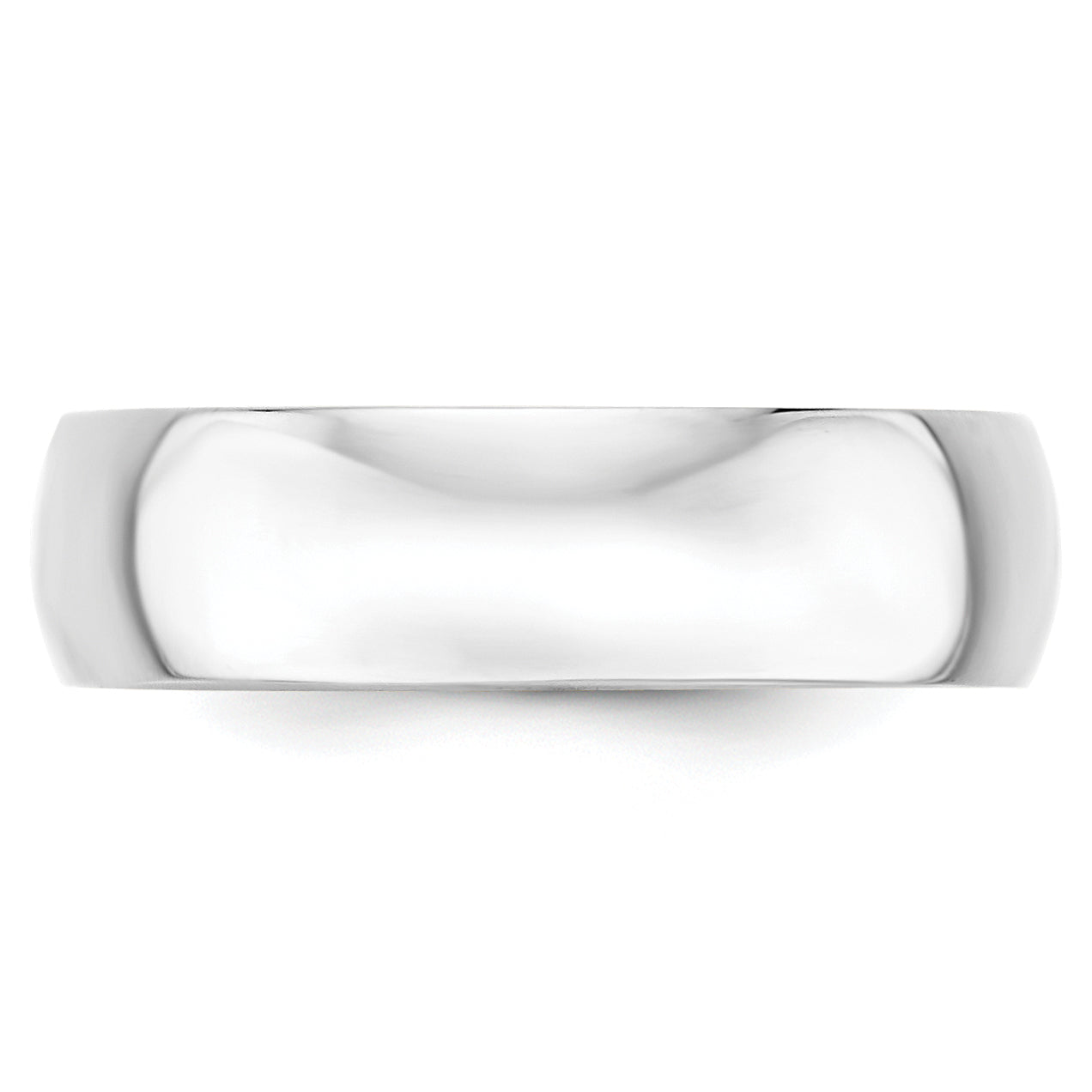 10K White Gold 6mm Lightweight Half-Round Wedding Band