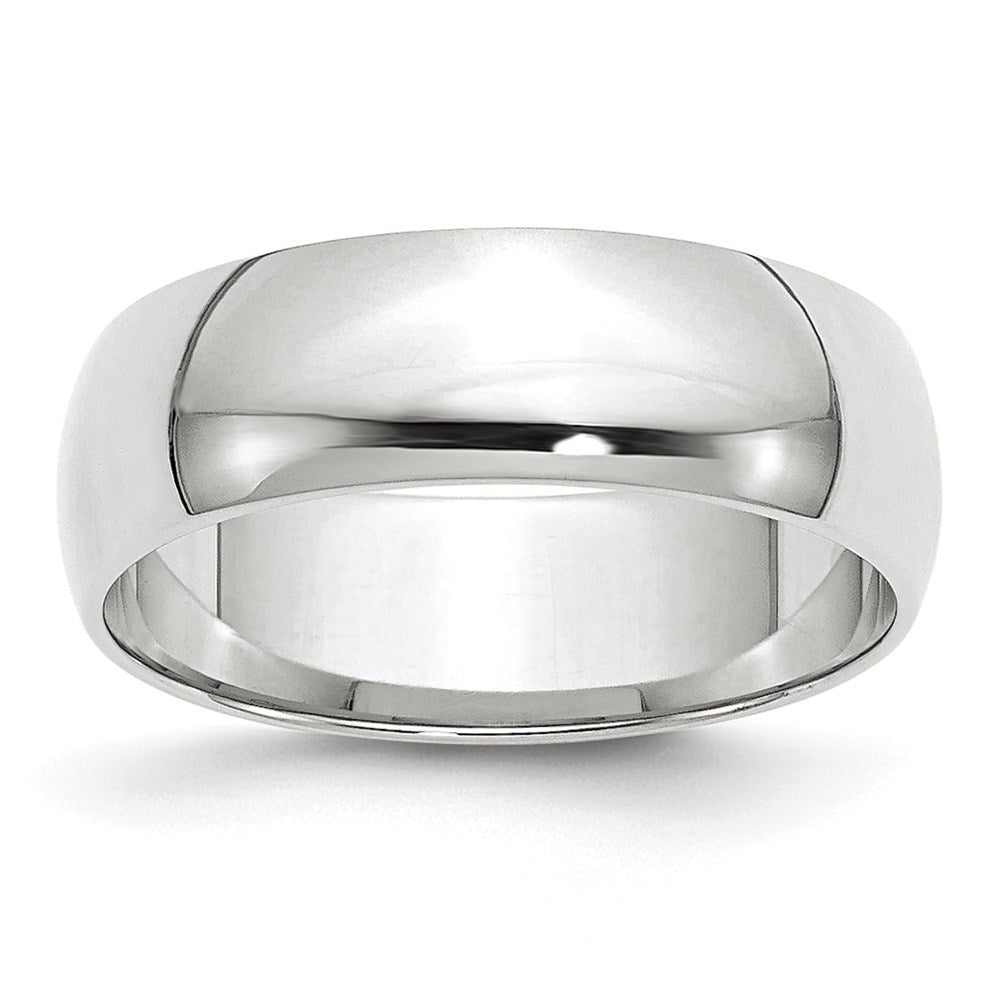 10K White Gold 6mm Lightweight Half-Round Wedding Band