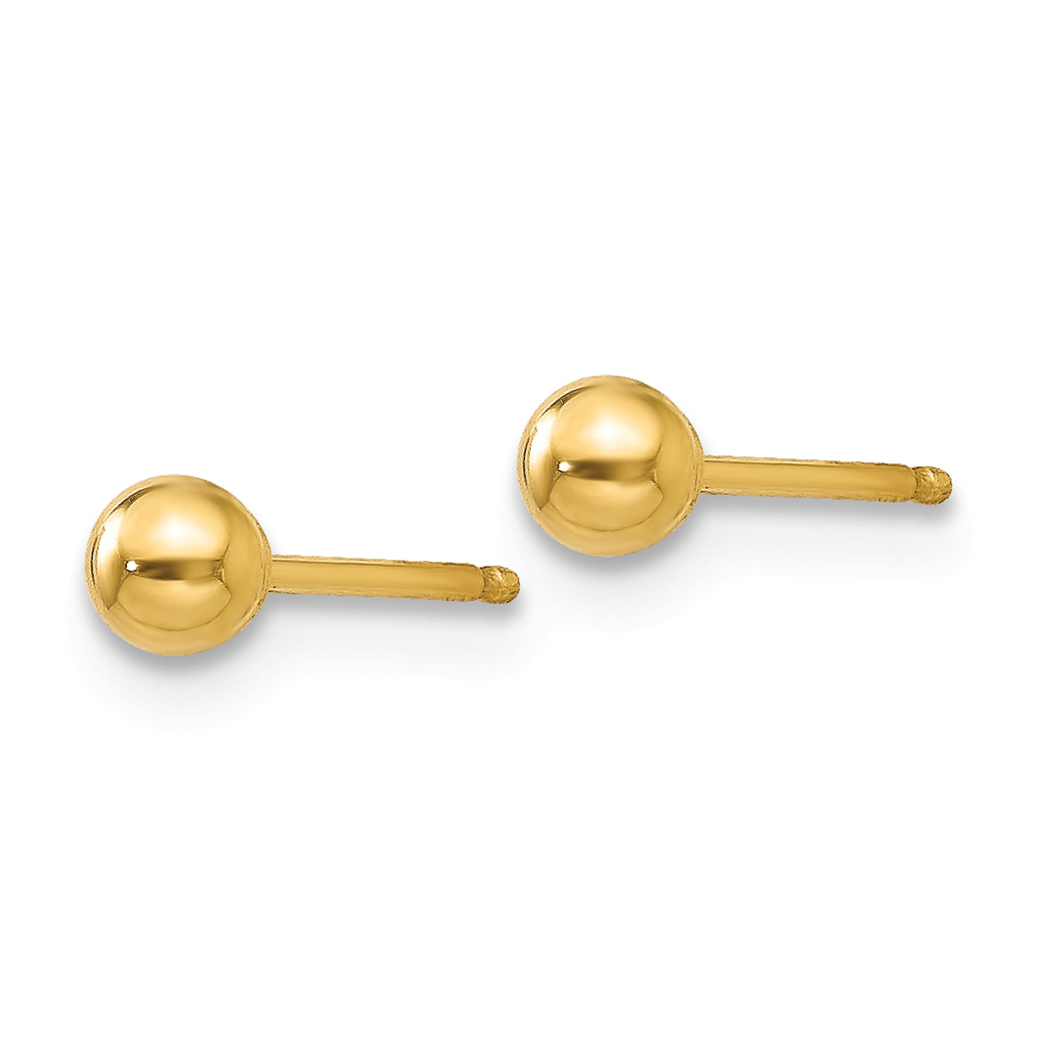 14K Yellow Gold 3mm Ball Post Earrings – Light & Timeless