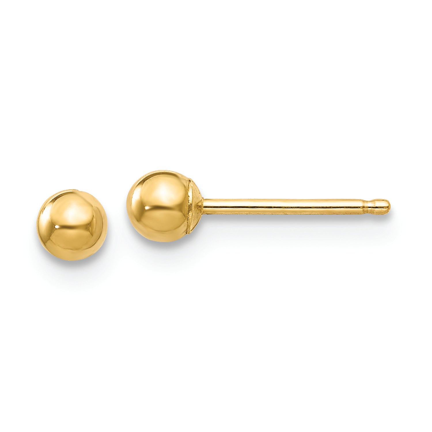 14K Yellow Gold 3mm Ball Post Earrings – Light & Timeless