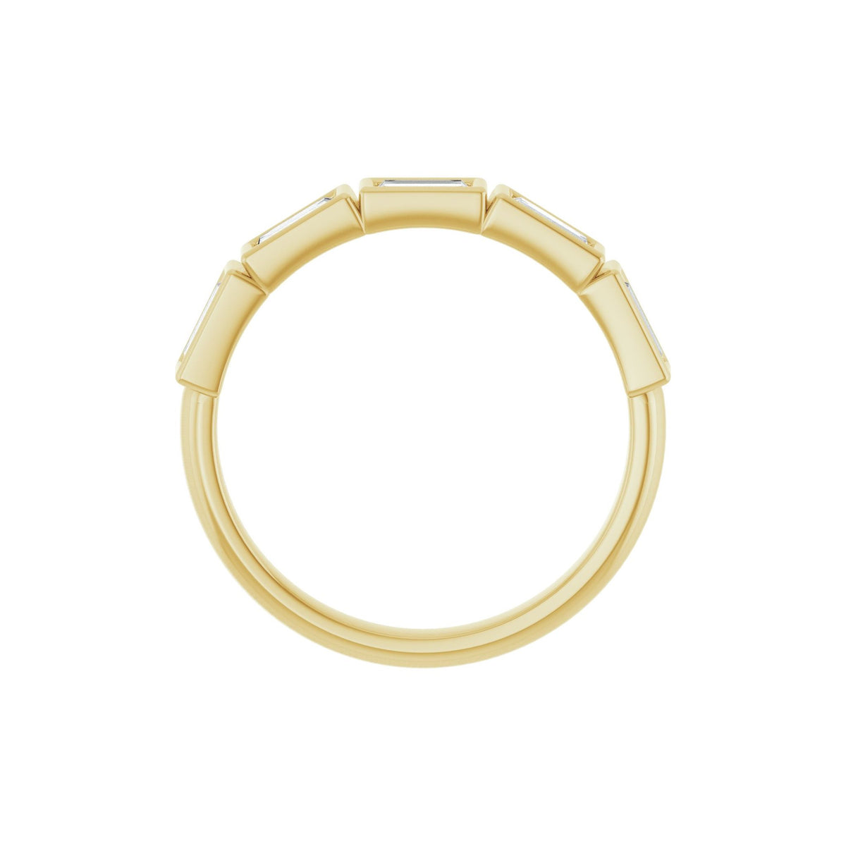 Baguette Lab-Grown Diamond Bezel-Set Half Eternity Band in 14K Gold - 14K Yellow Gold