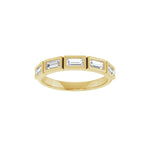 Baguette Lab-Grown Diamond Bezel-Set Half Eternity Band in 14K Gold - 14K Yellow Gold