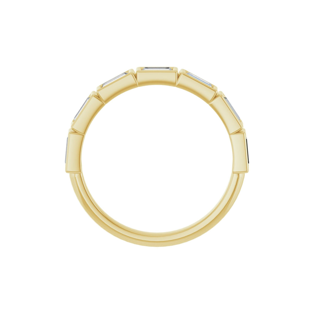 Baguette Lab-Grown Diamond Bezel-Set Half Eternity Band in 14K Gold - 14K Yellow Gold