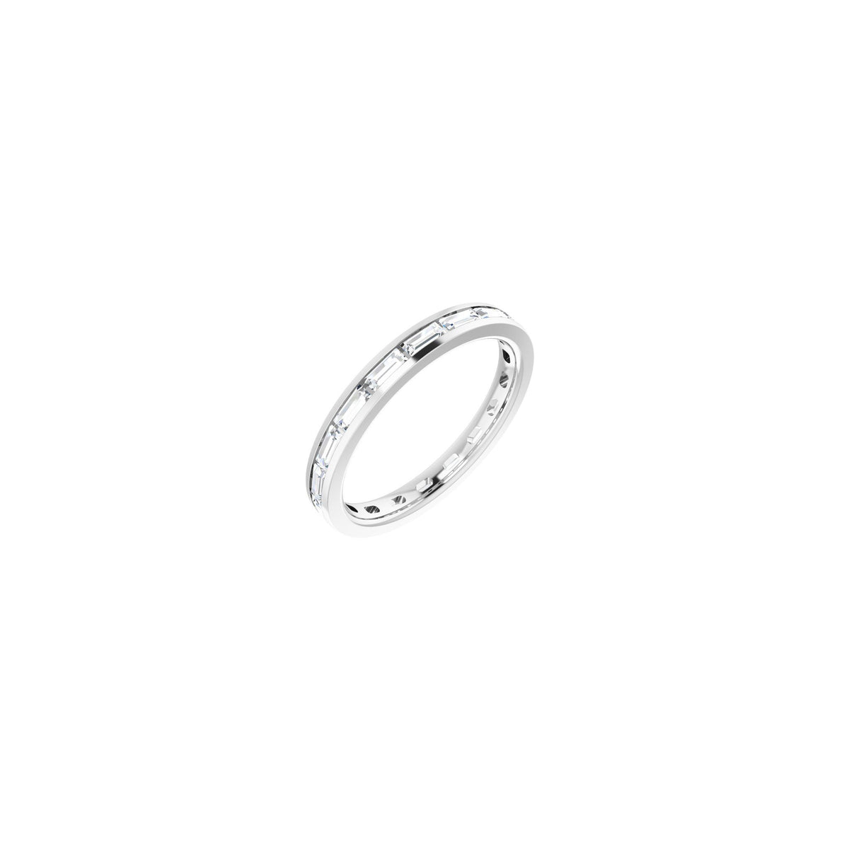 Baguette Lab-Grown Diamond Channel-Set Eternity Band in 14K Gold - 14K White Gold