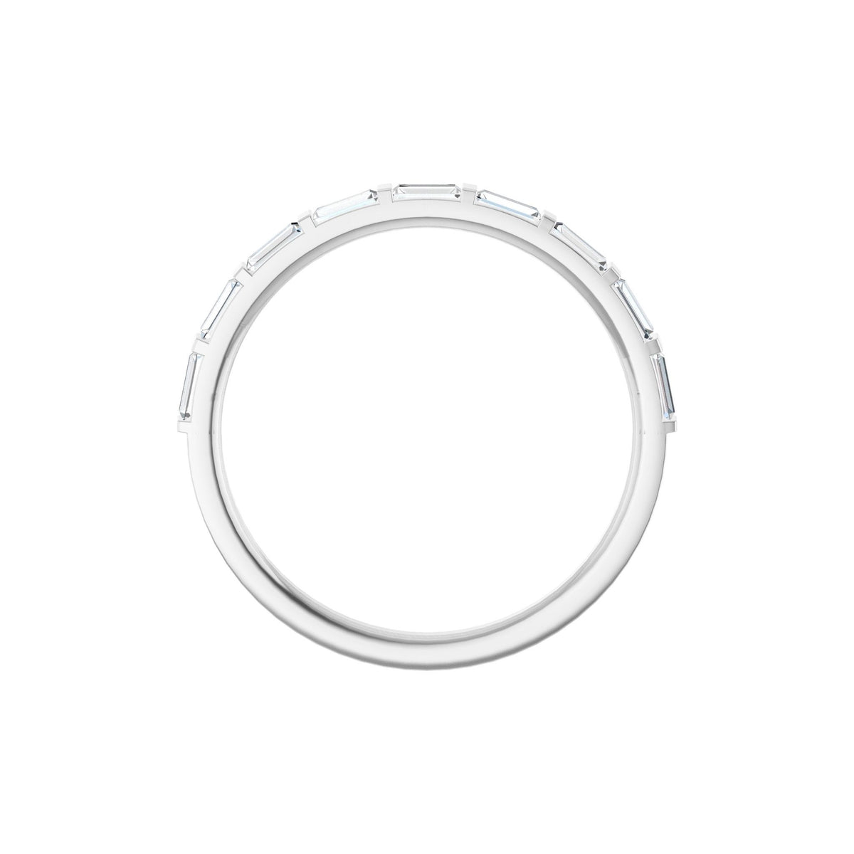 Baguette Lab-Grown Diamond Channel-Set Half Eternity Band in 14K Gold - 14K White Gold