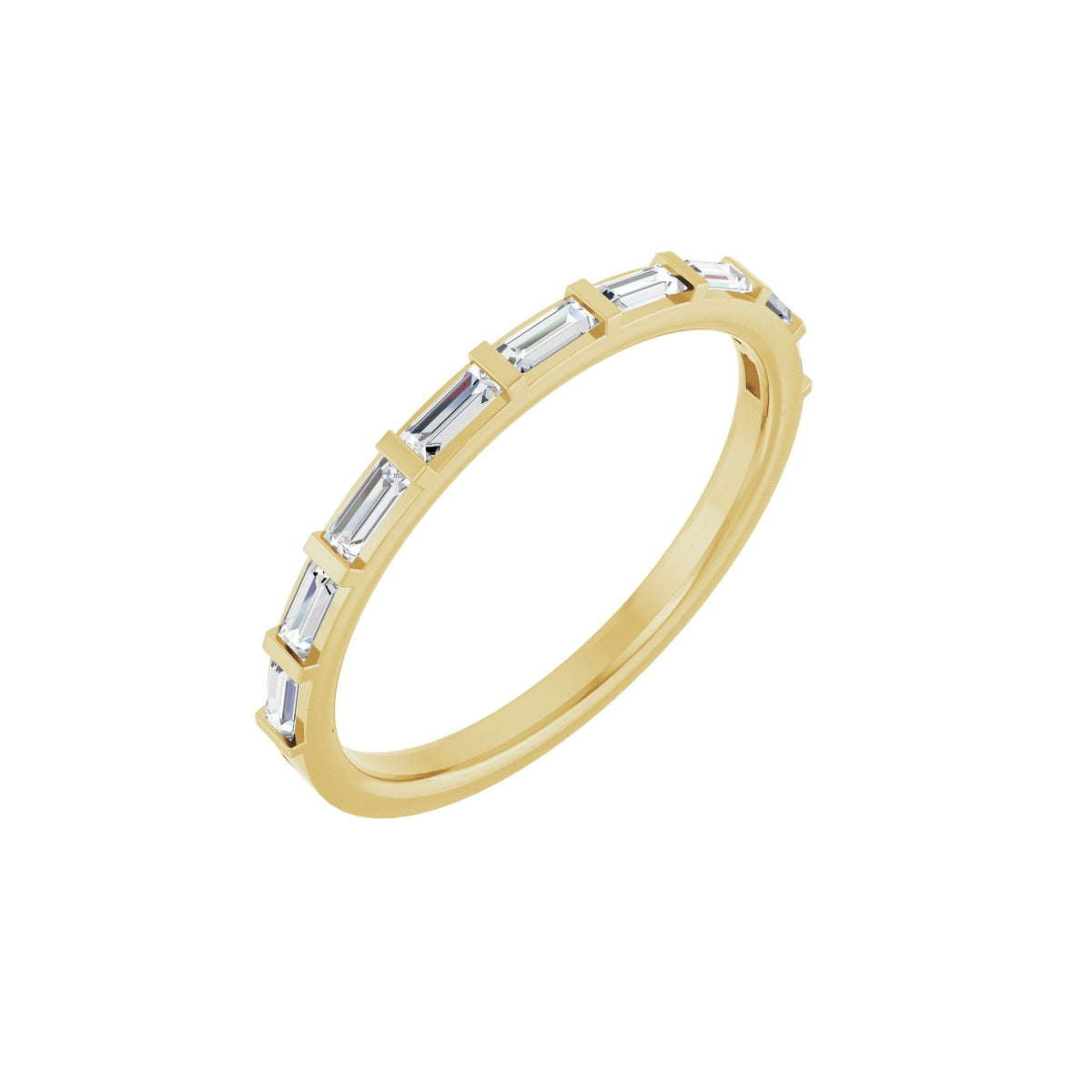 Baguette Lab-Grown Diamond Channel-Set Half Eternity Band in 14K Gold - 14K Yellow Gold