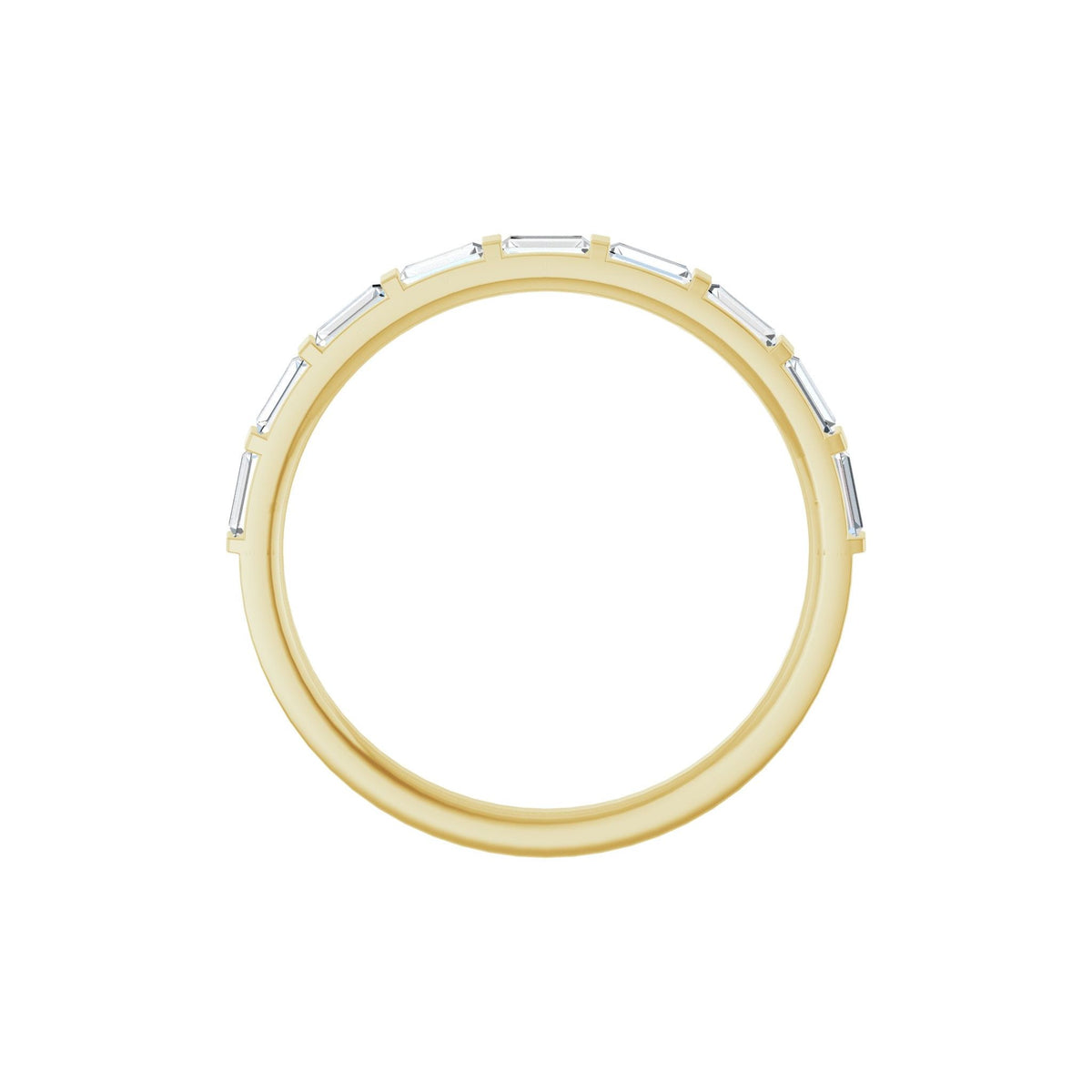 Baguette Lab-Grown Diamond Channel-Set Half Eternity Band in 14K Gold - 14K Yellow Gold