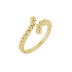 Beaded Bypass Ring in 14K Gold - 14K Yellow Gold