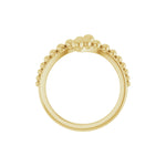 Beaded Bypass Ring in 14K Gold - 14K Yellow Gold