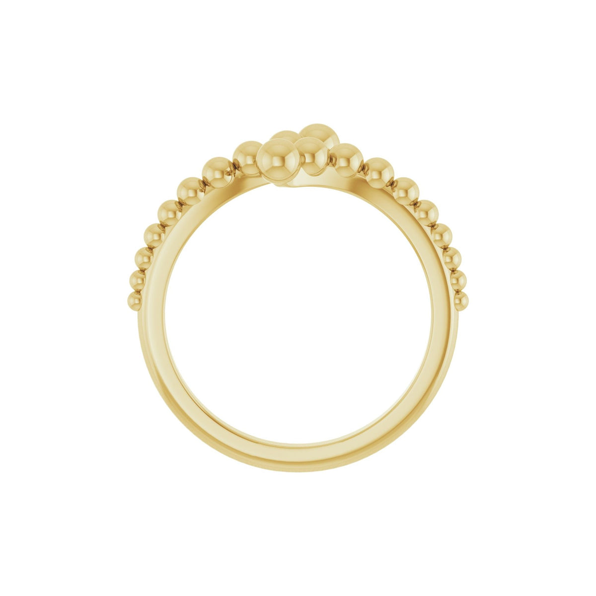 Beaded Bypass Ring in 14K Gold - 14K Yellow Gold