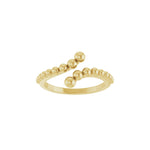 Beaded Bypass Ring in 14K Gold - 14K Yellow Gold