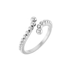 Beaded Bypass Ring in 14K Gold - 14K White Gold