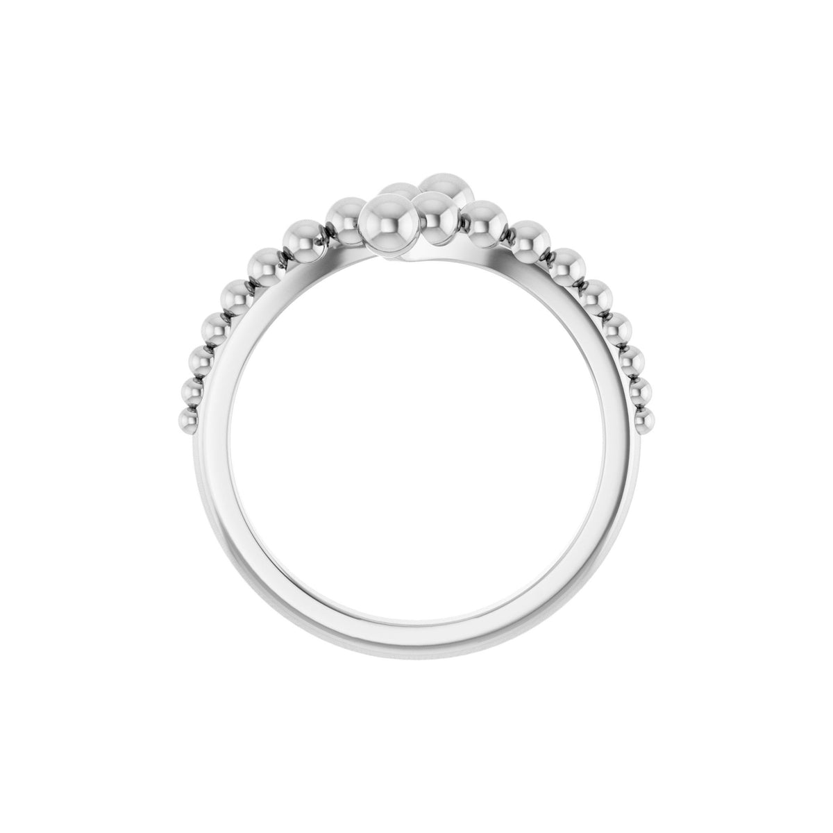 Beaded Bypass Ring in 14K Gold - 14K White Gold