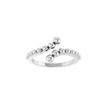 Beaded Bypass Ring in 14K Gold - 14K White Gold