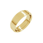 Beveled-Edge Comfort-Fit Flat Band in 14K & 18K Gold or Platinum - 14K Yellow Gold