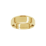 Beveled-Edge Comfort-Fit Flat Band in 14K & 18K Gold or Platinum - 14K Yellow Gold