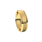 Beveled-Edge Comfort-Fit Flat Band in 14K & 18K Gold or Platinum - 14K Yellow Gold