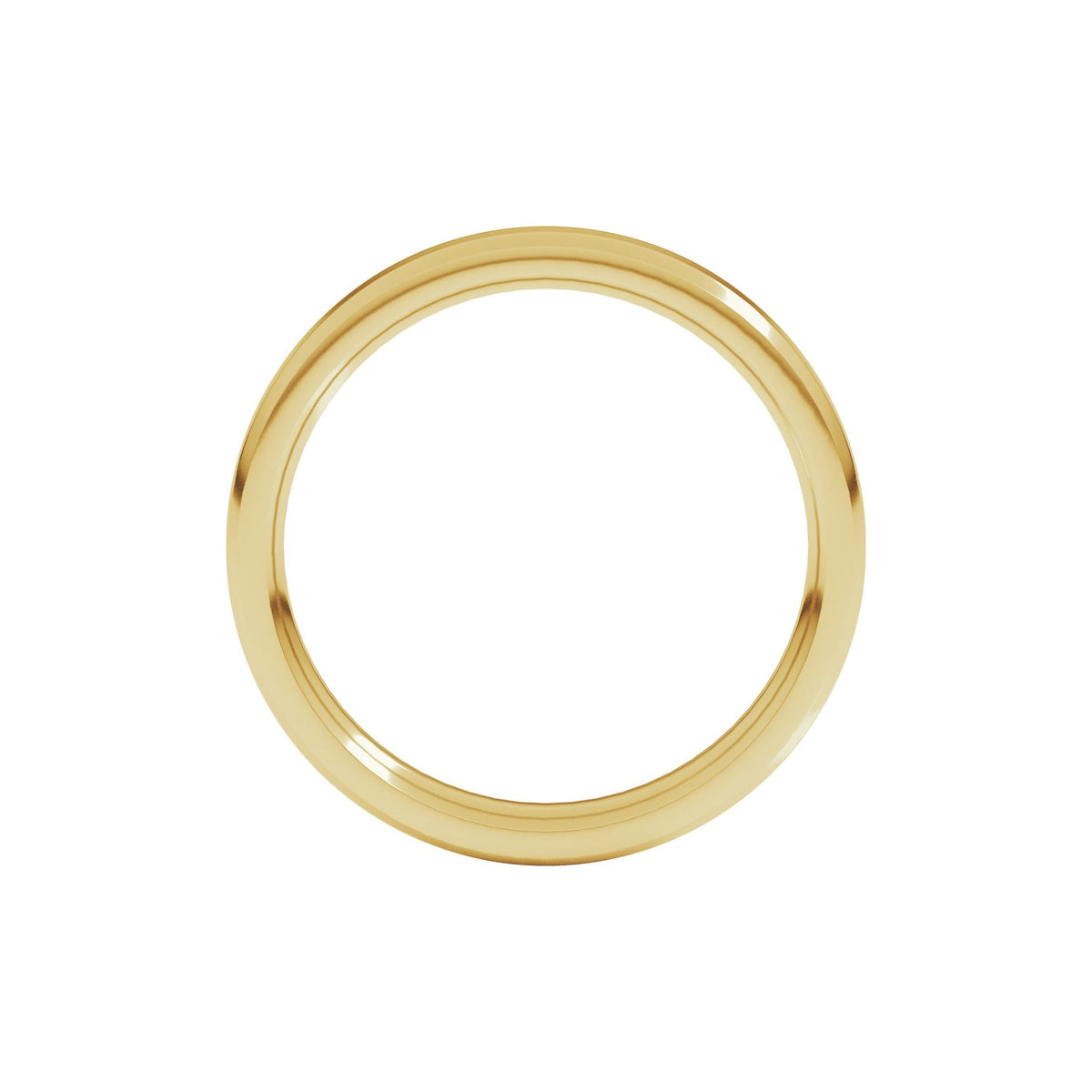 Beveled-Edge Comfort-Fit Flat Band in 14K & 18K Gold or Platinum - 14K Yellow Gold