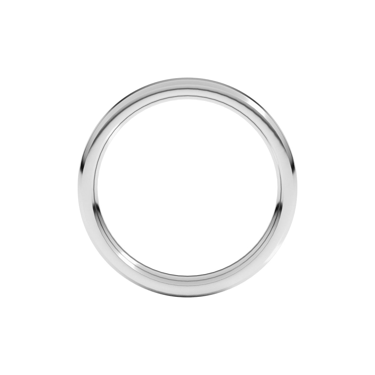 Beveled-Edge Comfort-Fit Flat Band in 14K & 18K Gold or Platinum - Platinum