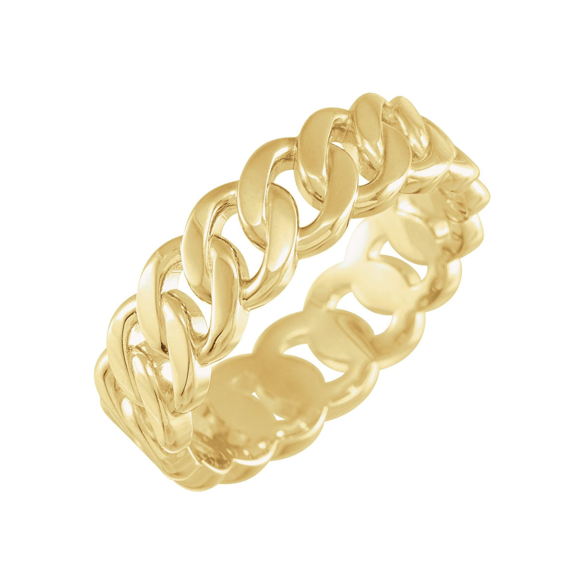 Chain Link Band in 14K Gold - 14K Yellow Gold