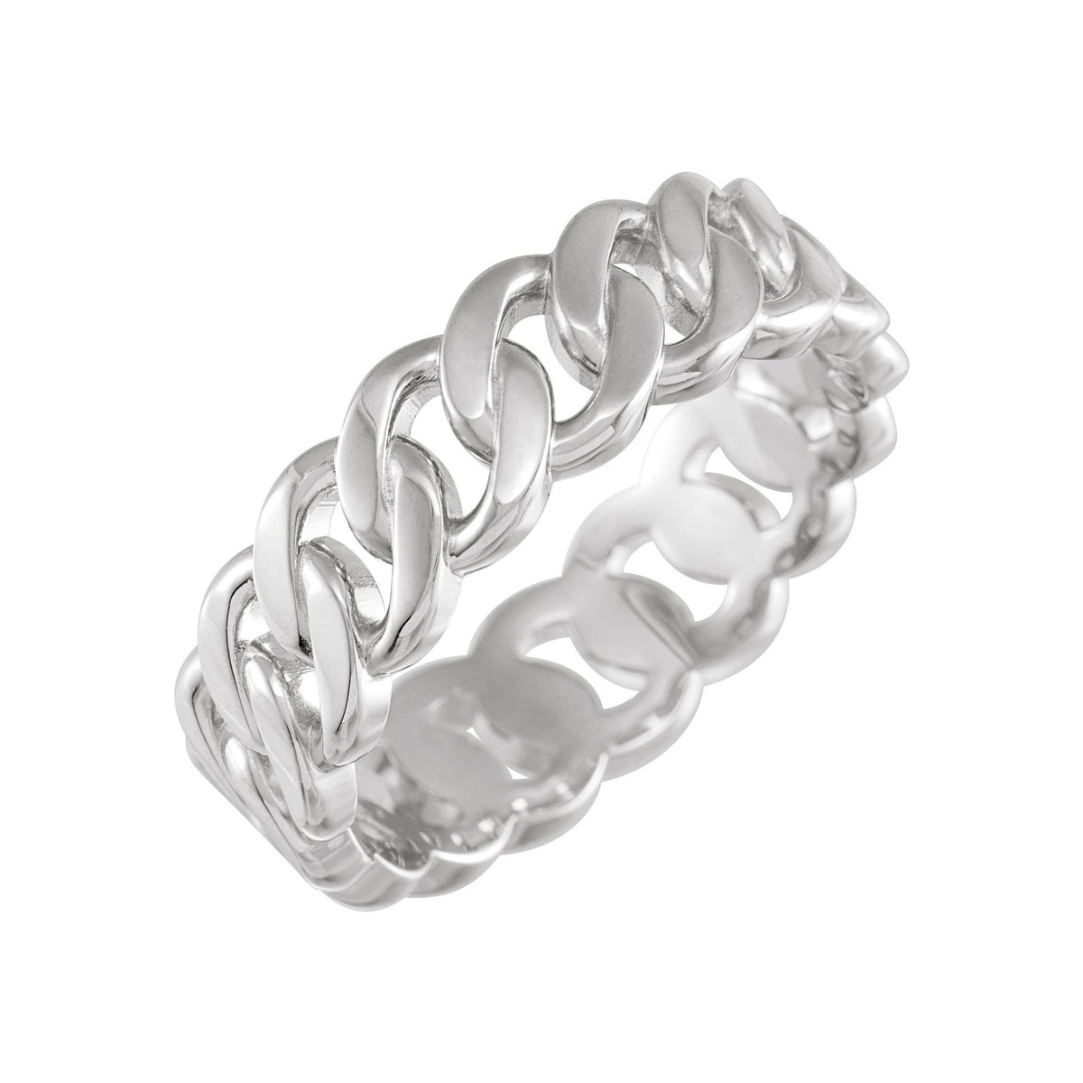 Chain Link Band in 14K Gold - 14K White Gold