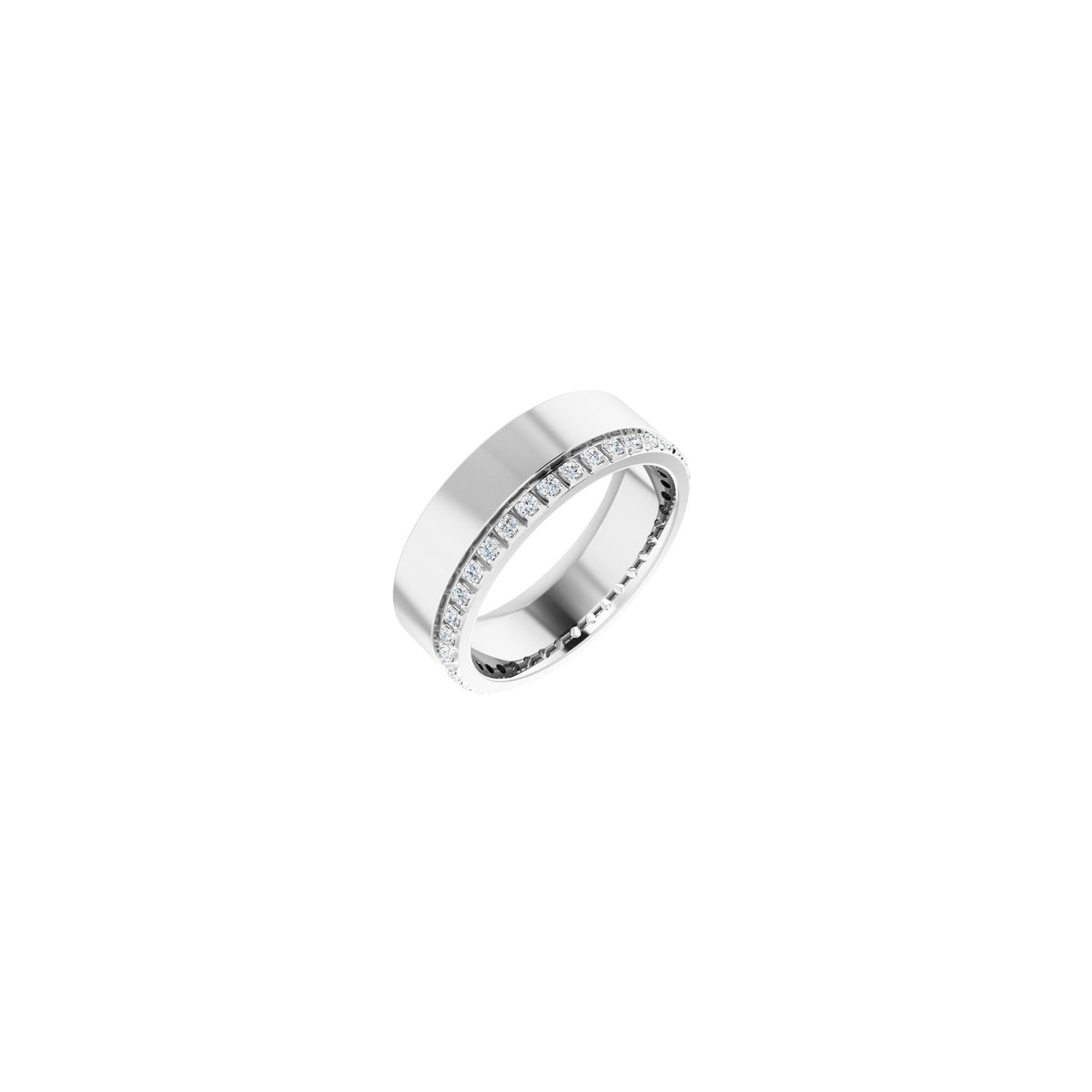 Diamond Accented Band in 14K Gold, 1/3 to 3/8 CT TW - 14K White Gold