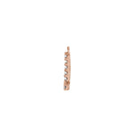 Diamond Accented Block Initial Necklace Center in 14K Gold - 14K Rose Gold