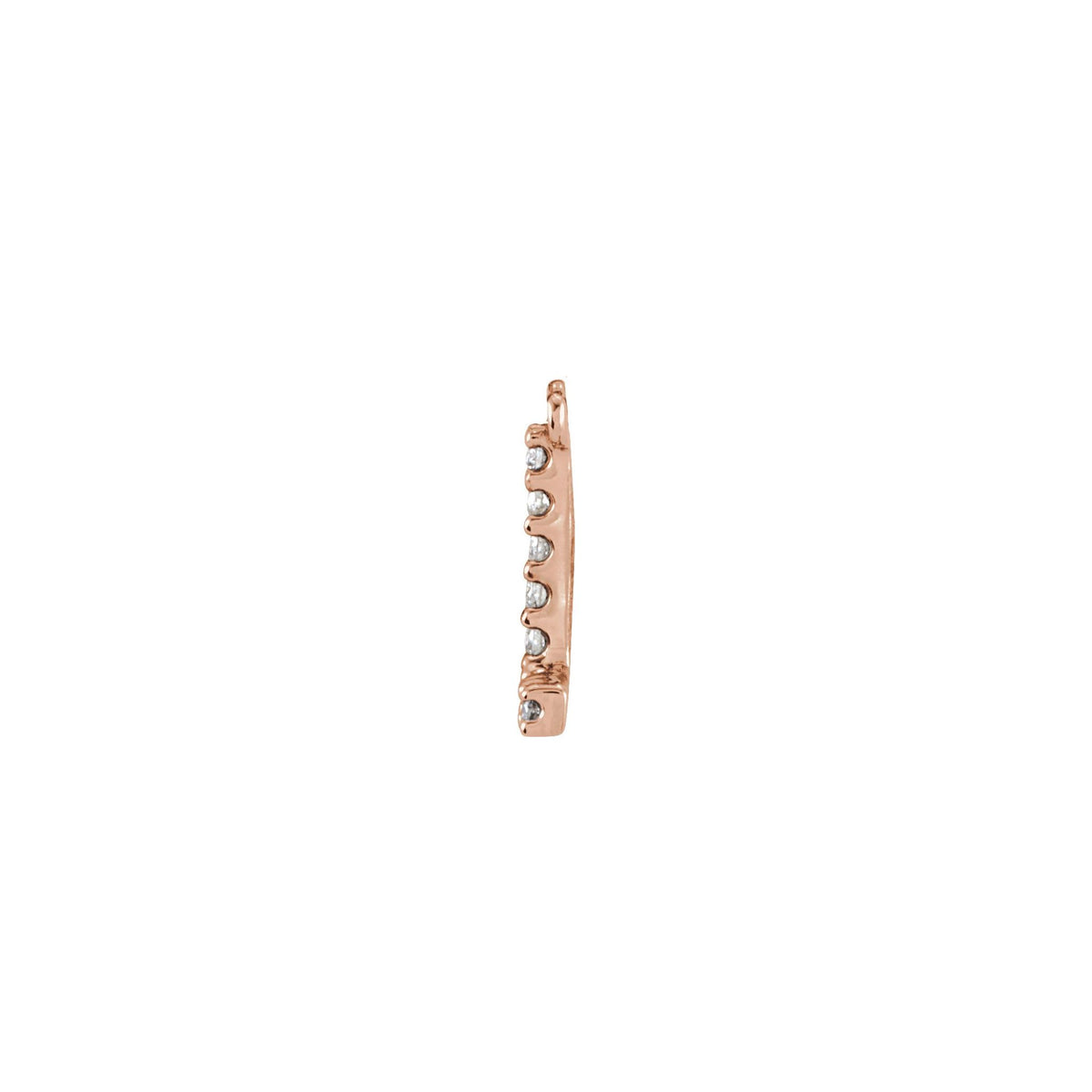 Diamond Accented Block Initial Necklace Center in 14K Gold - 14K Rose Gold