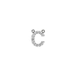Diamond Accented Block Initial Necklace Center in 14K Gold - 14K White Gold