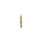 Diamond Accented Block Initial Necklace Center in 14K Gold - 14K Yellow Gold