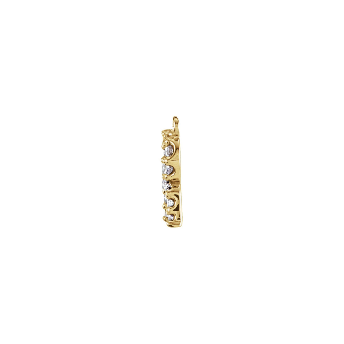 Diamond Accented Block Initial Necklace Center in 14K Gold - 14K Yellow Gold