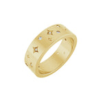 Diamond Accented Celestial Band in 14K Gold - 14K Yellow Gold