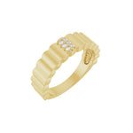 Diamond Accented Cigar Ring in 14K Gold - 14K Yellow Gold