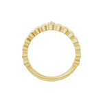 Diamond Accented Cigar Ring in 14K Gold - 14K Yellow Gold
