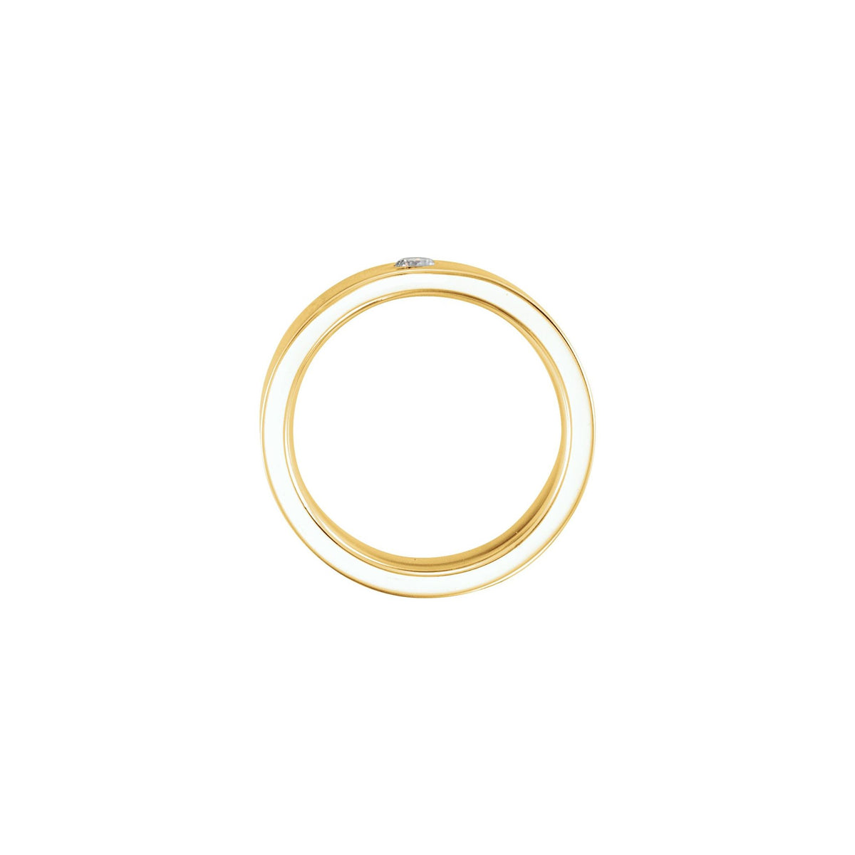 Diamond Accented Comfort-Fit Flat Band in 14K Gold, 1/10 CT - 14K Yellow Gold