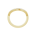Diamond Accented Contour Band in 14K Gold, Round Diamonds, 1/5 to 1/4 CT TW - 14K Yellow Gold