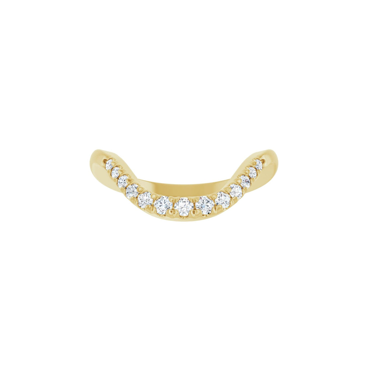 Diamond Accented Contour Band in 14K Gold, Round Diamonds, 1/5 to 1/4 CT TW - 14K Yellow Gold