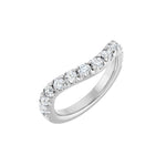Diamond Accented Contour Band in 14K Gold, Round Diamonds, 3/4 CT TW - 14K White Gold
