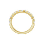 Diamond Accented Contour Band in 14K Gold, Round Diamonds, 3/4 CT TW - 14K Yellow Gold