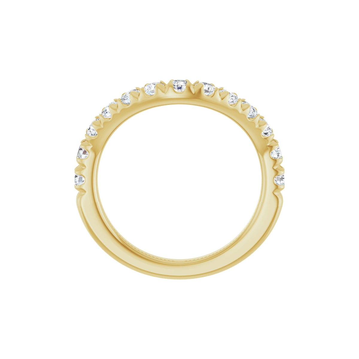 Diamond Accented Contour Band in 14K Gold, Round Diamonds, 3/4 CT TW - 14K Yellow Gold