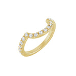 Diamond Accented Contour Band in 14K Gold, Round Diamonds, 3/8 CT TW - 14K Yellow Gold