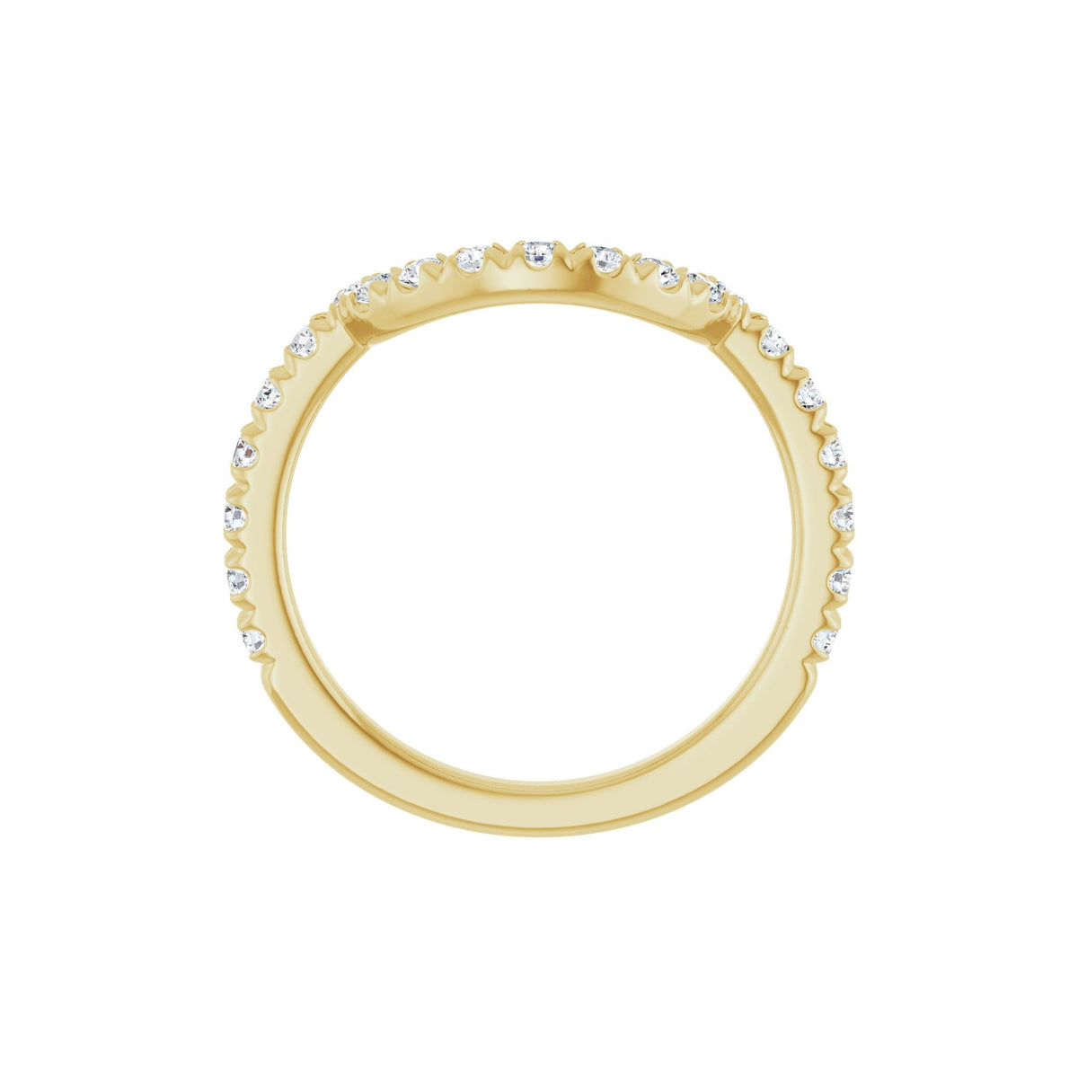 Diamond Accented Contour Band in 14K Gold, Round Diamonds, 3/8 CT TW - 14K Yellow Gold