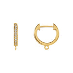 Diamond Accented Hoop Earring Top in 14K & 18K Gold or Platinum - 14K Yellow Gold