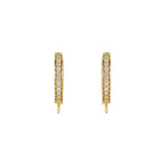 Diamond Accented Hoop Earring Top in 14K & 18K Gold or Platinum - 14K Yellow Gold