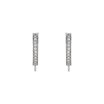 Diamond Accented Hoop Earring Top in 14K & 18K Gold or Platinum - 14K White Gold