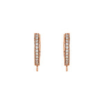 Diamond Accented Hoop Earring Top in 14K & 18K Gold or Platinum - 14K Rose Gold