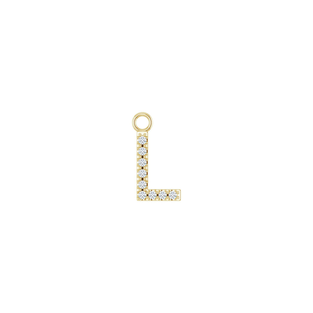 Diamond Accented Initial Dangle in 14K Gold - 14K Yellow Gold
