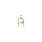 Diamond Accented Initial Dangle in 14K Gold - 14K Yellow Gold