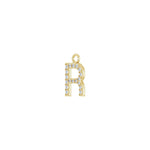 Diamond Accented Initial Dangle in 14K Gold - 14K Yellow Gold