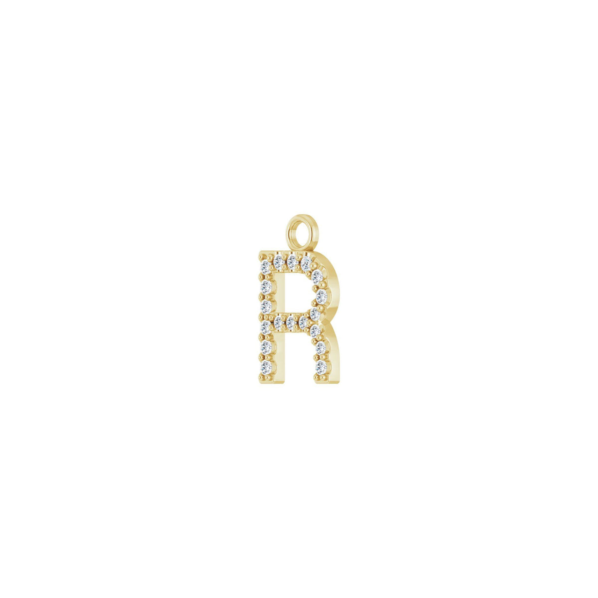 Diamond Accented Initial Dangle in 14K Gold - 14K Yellow Gold